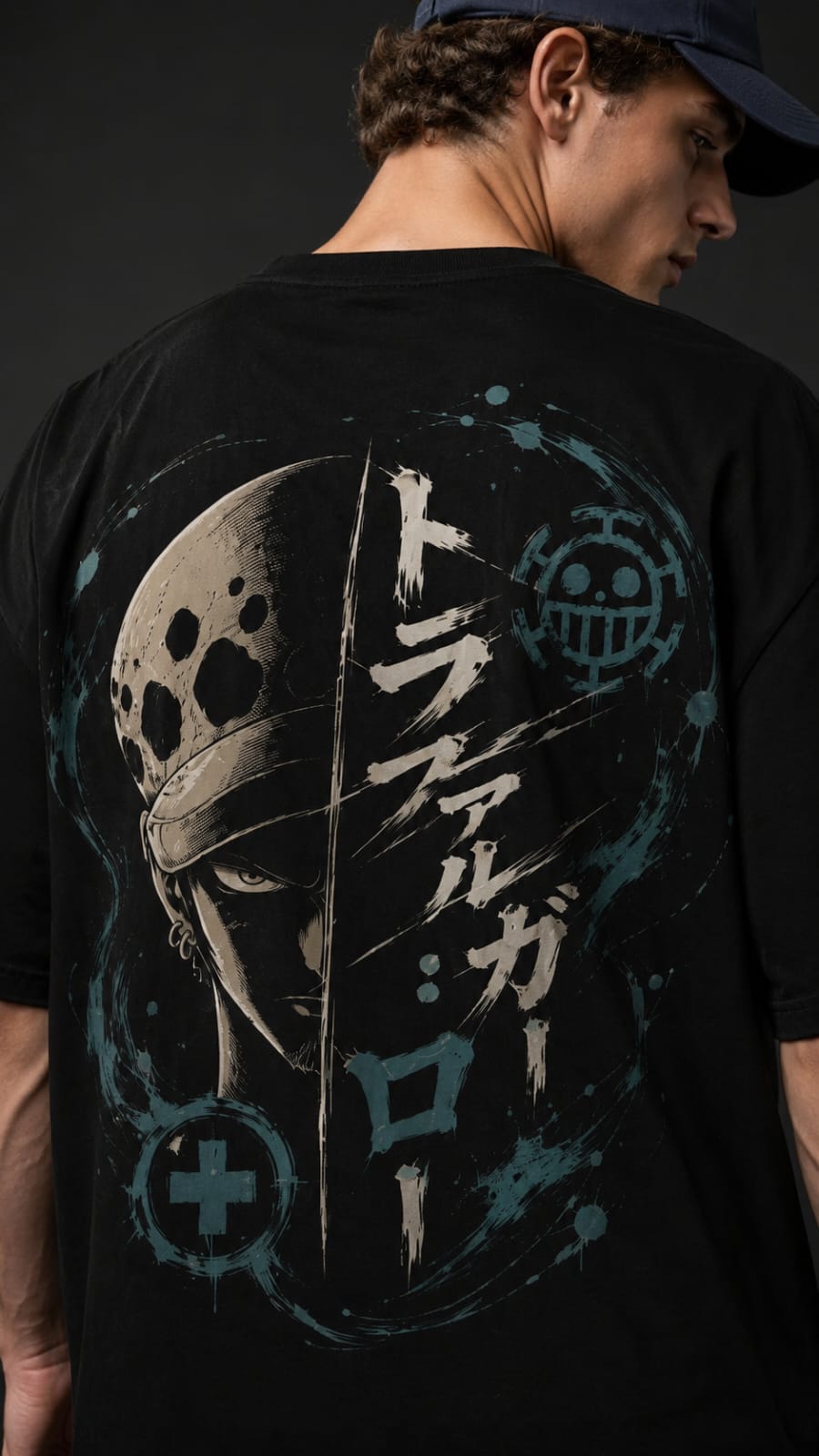 Trafalgar Law "Surgeon of Death" Oversized Anime T-Shirt – Black