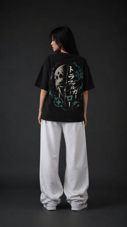 Trafalgar Law "Surgeon of Death" Oversized Anime T-Shirt – Black