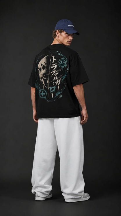Trafalgar Law "Surgeon of Death" Oversized Anime T-Shirt – Black