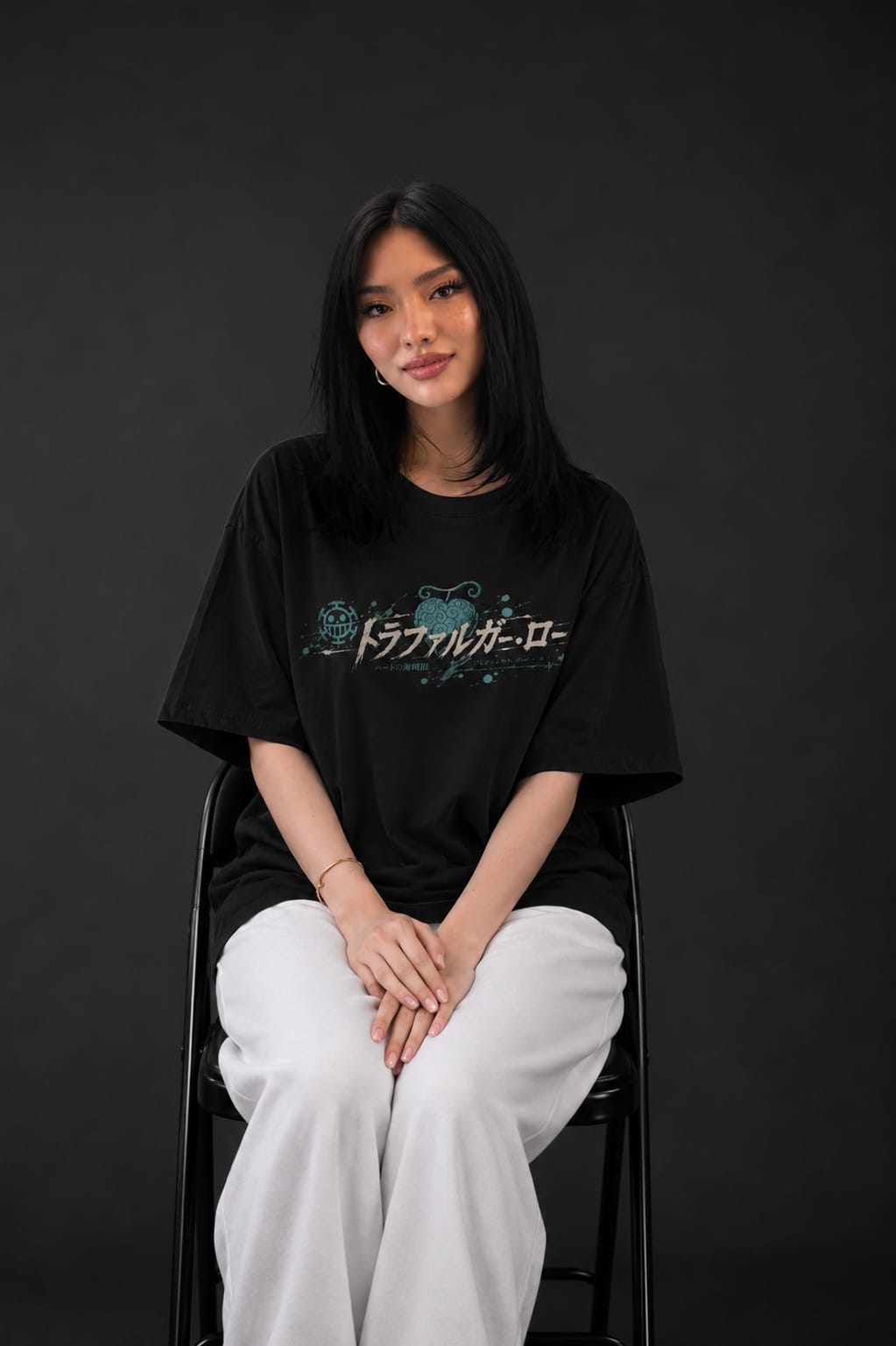 Trafalgar Law "Surgeon of Death" Oversized Anime T-Shirt – Black