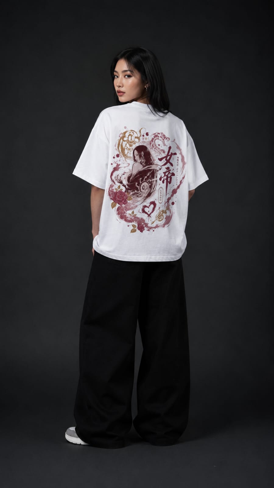 Boa Hancock "Pirate Empress" Heavyweight Oversized Anime T-Shirt – White