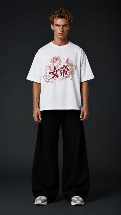Boa Hancock "Pirate Empress" Heavyweight Oversized Anime T-Shirt – White