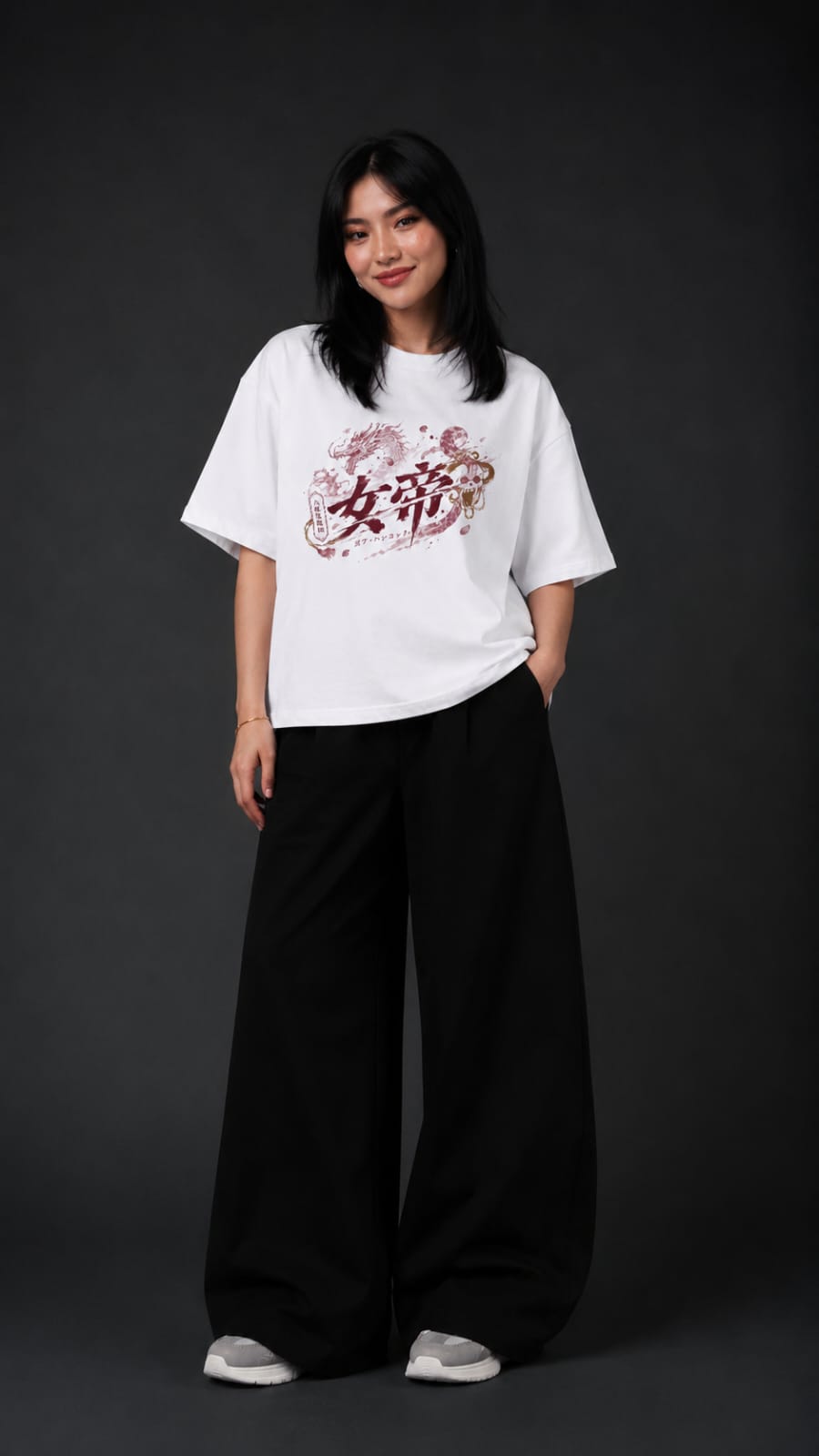 Boa Hancock "Pirate Empress" Heavyweight Oversized Anime T-Shirt – White