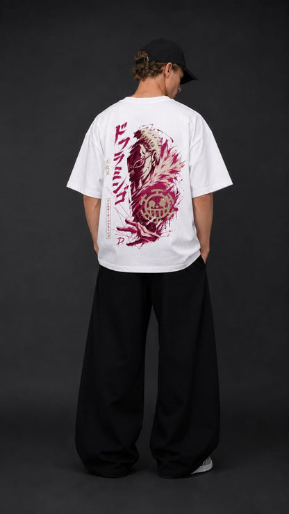 Donquixote Doflamingo "Heavenly Yaksha" Oversized Anime T-Shirt – White