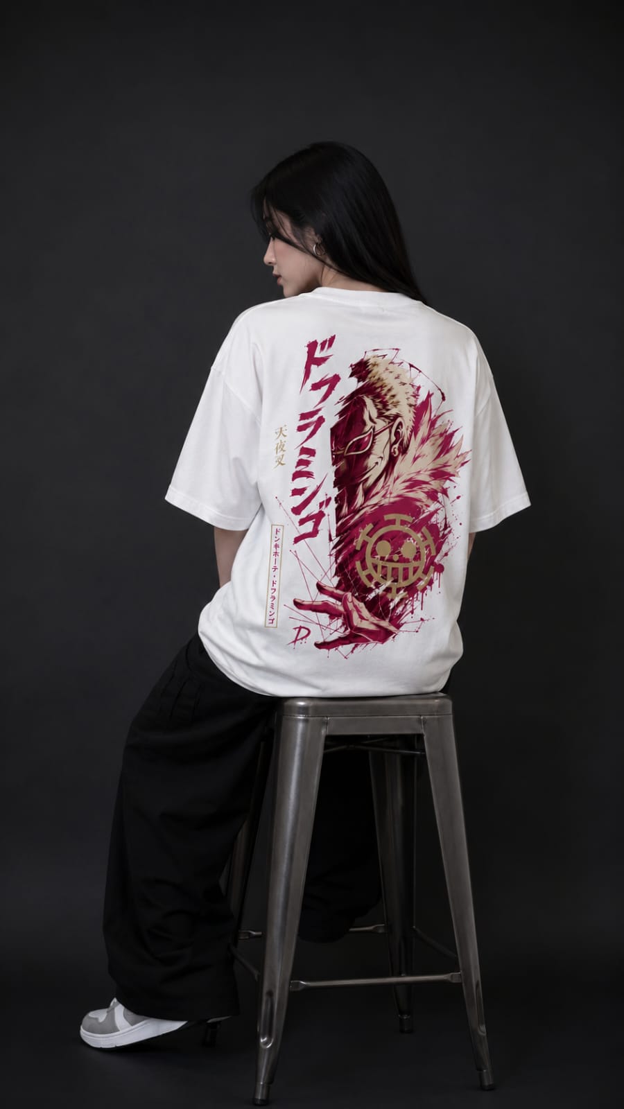 Donquixote Doflamingo "Heavenly Yaksha" Heavyweight Oversized Anime T-shirt-White
