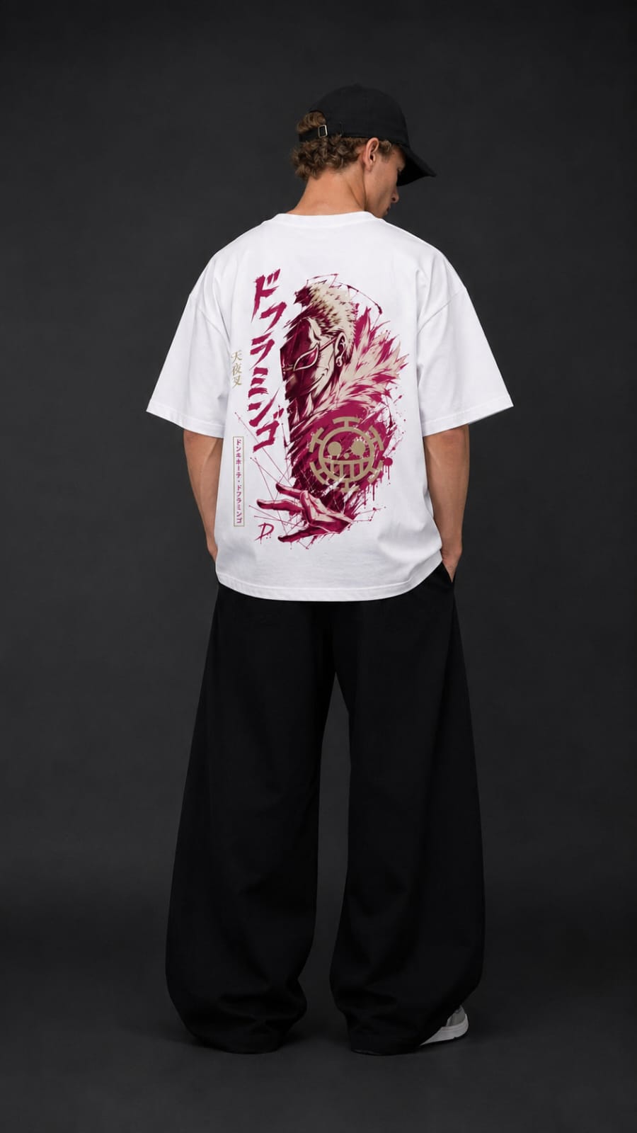 Donquixote Doflamingo "Heavenly Yaksha" Heavyweight Oversized Anime T-shirt-White