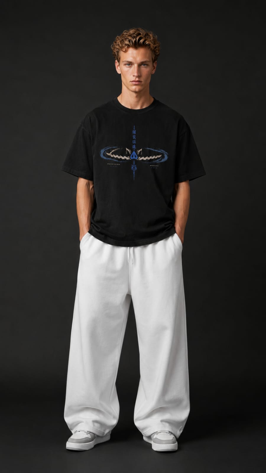 Demon Slayer "Beast Breathing" Inosuke Oversized T-Shirt - Premium Black Blue Graphic Tee