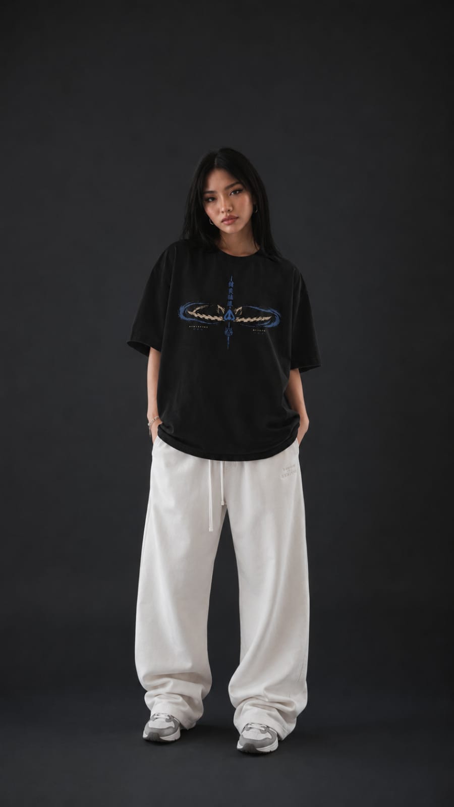 Demon Slayer "Beast Breathing" Inosuke Oversized T-Shirt - Premium Black Blue Graphic Tee