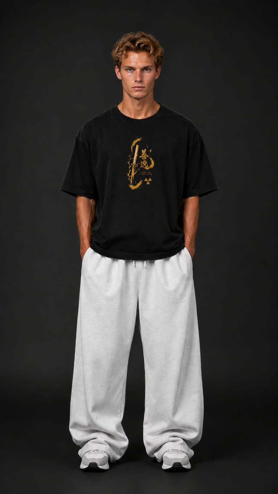 Demon Slayer "Thunder Breathing" Zenitsu Oversized T-Shirt - Premium Black Golden Lightning Graphic Tee